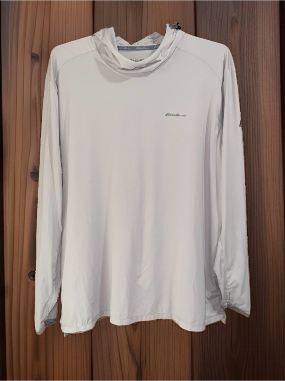 Eddie Bauer Men's Pale Gray Long-Sleeve FREESHADE Performance Hoodie-2XL-GC